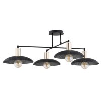 Plafonnier grand 100 cm de long en noir or 4x E27...