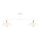 Lampe de plafond métal blanc or 100 cm de long E27 2 flammes