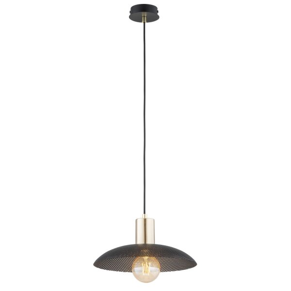Lampe à suspendre métal Ø 30 cm H : max. 100 cm Noir or E27