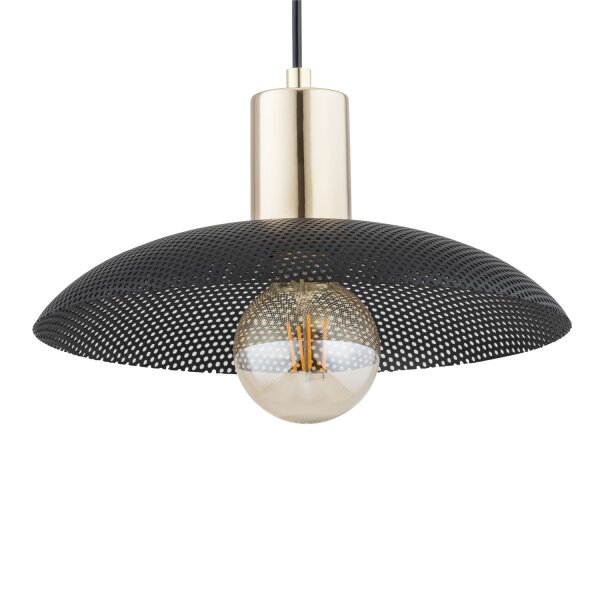 Lampe à suspendre métal Ø 30 cm H : max. 100 cm Noir or E27