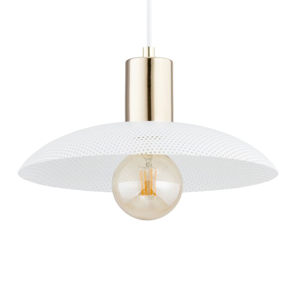 Suspension Blanc Or Ø 30 cm H : max. 100 cm réglable E27