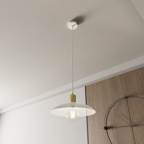 Suspension Blanc Or Ø 30 cm H : max. 100 cm réglable E27