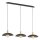 Suspension 3 flammes L : 90 cm Métal noir or E27
