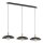 Suspension 3 flammes L : 90 cm Métal noir or E27