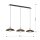 Suspension 3 flammes L : 90 cm Métal noir or E27
