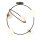 Plafonnier verre métal noir blanc E14 5-rond 2 anneaux