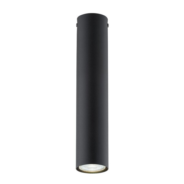 Plafonnier Noir Ø 6 cm H : 30 cm Métal GU10 Apparent