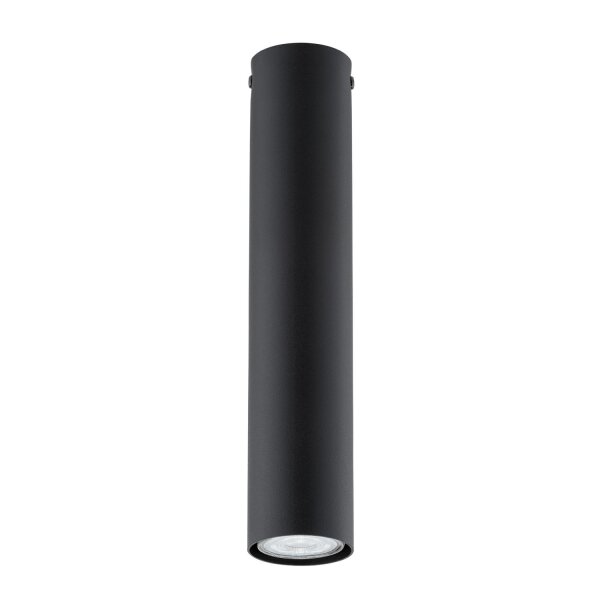 Plafonnier Noir Ø 6 cm H : 30 cm Métal GU10 Apparent
