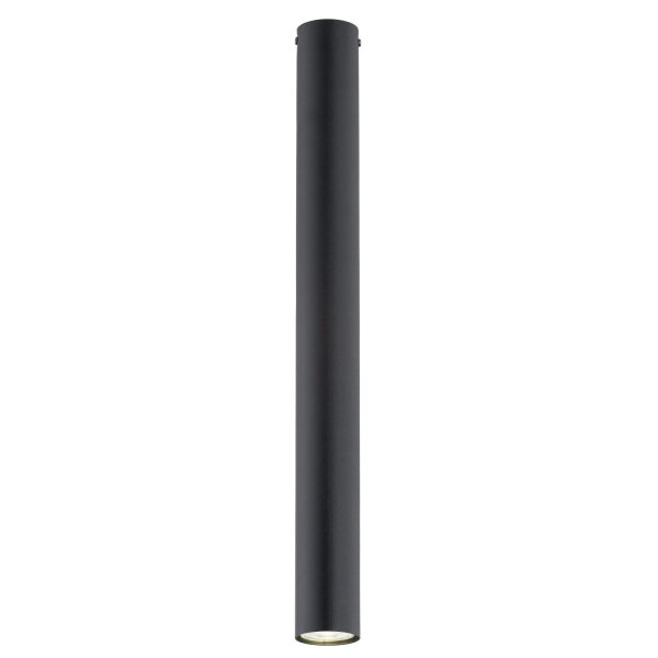 Plafonnier noir L : 6 cm Hauteur 60 cm Métal GU10 Apparent