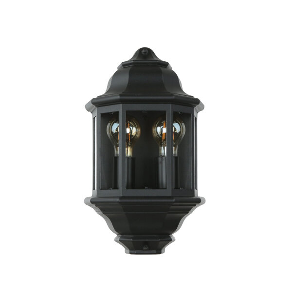 Applique Extérieur IP44 Verre Alu H : 43 cm 2x E27 Noir