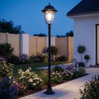 Lampe dallée 167cm Rustique E27 IP43 Noir