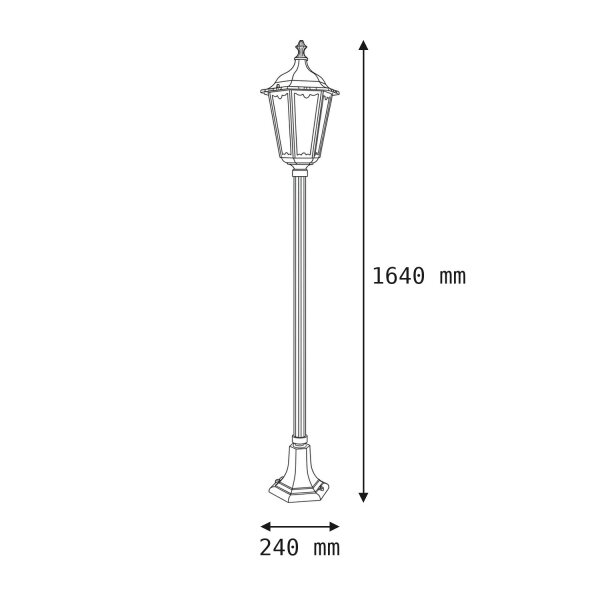 Lampe dallée rustique noire 164cm IP43 E27