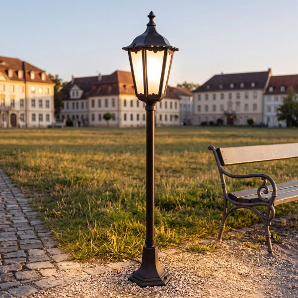 Lampe dallée noire 114cm Rustique Aluminium Verre