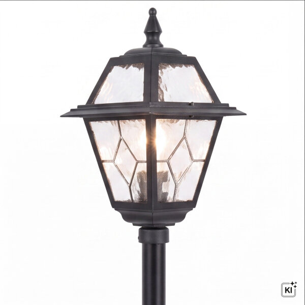 Lampe de chemin rustique 160cm IP43 aluminium verre