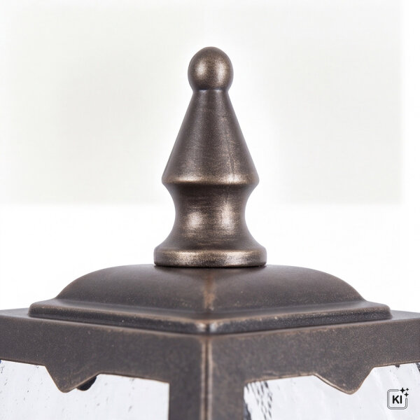 Lampe de chemin rustique 160cm IP43 aluminium verre