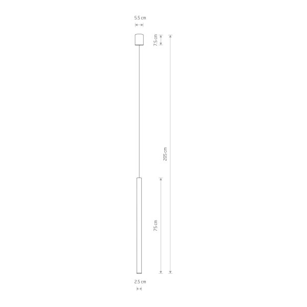 Lampe à suspendre brune mate G9 Ø 2,5 cm Métal Moderne étroit
