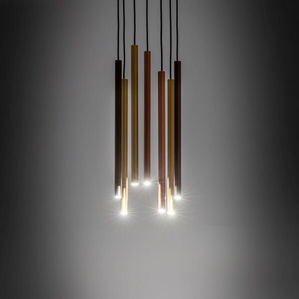 Suspension métal ajustable 7 flammes G9 Moderne CULT