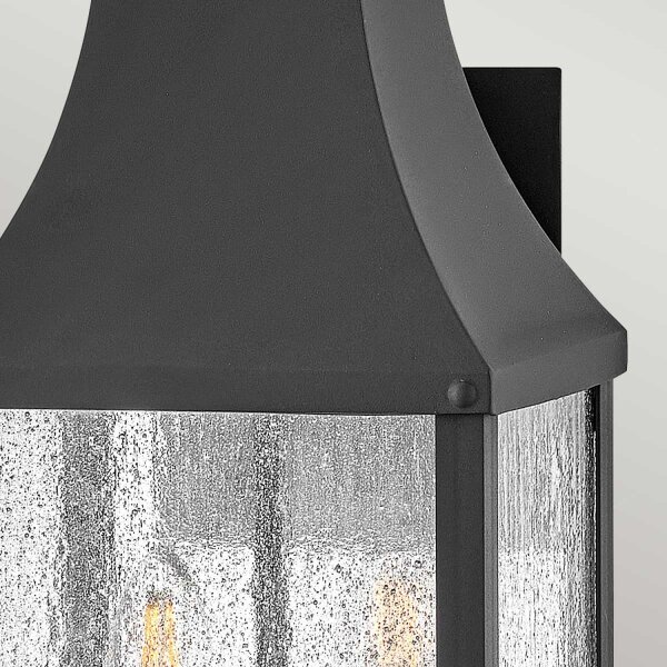 Applique extérieure IP44 noir antique H : 58 cm Vintage 2x E14