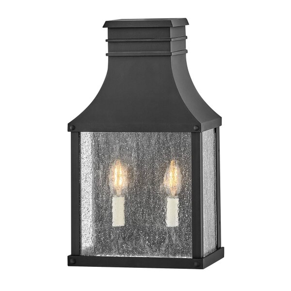 Lampe dextérieur Mur Vintage H : 44 cm IP44 noir antique 2x E14