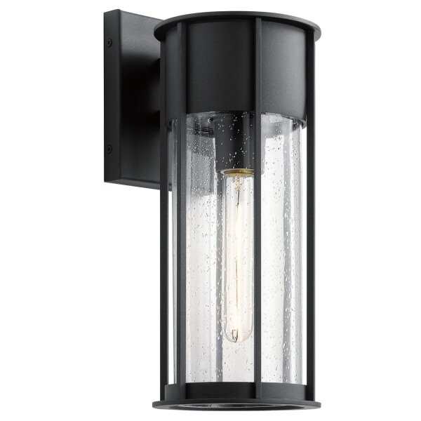 Applique dextérieur noir aluminium verre de pluie IP44 E27