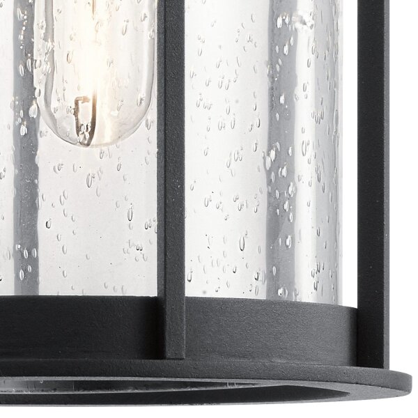 Applique dextérieur noir aluminium verre de pluie IP44 E27