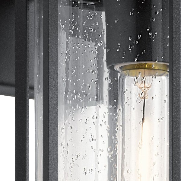Applique dextérieur noir aluminium verre de pluie IP44 E27