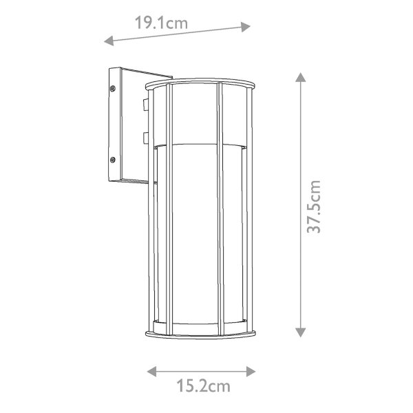 Applique dextérieur noir aluminium verre de pluie IP44 E27