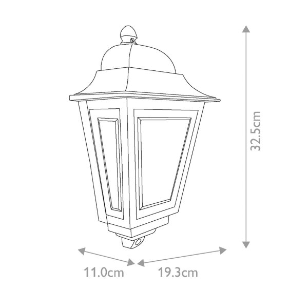 Lampe dextérieur murale IP44 en crème rustique E27 H : 32,5 cm