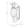 Lampe dextérieur décorative murale IP44 en bronze antique Ananas