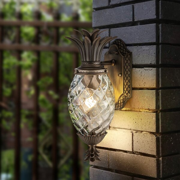Lampe murale dextérieur en bronze antique IP44 décorative design ananas
