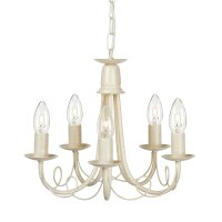Lustre GOTICA 5 Cr&egrave;me 5xE14 raccourcissable Lampe
