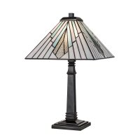 Lampe de table style Tiffany 50,4 cm verre coloré...