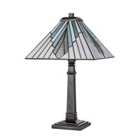Lampe de table style Tiffany 50,4 cm verre coloré...