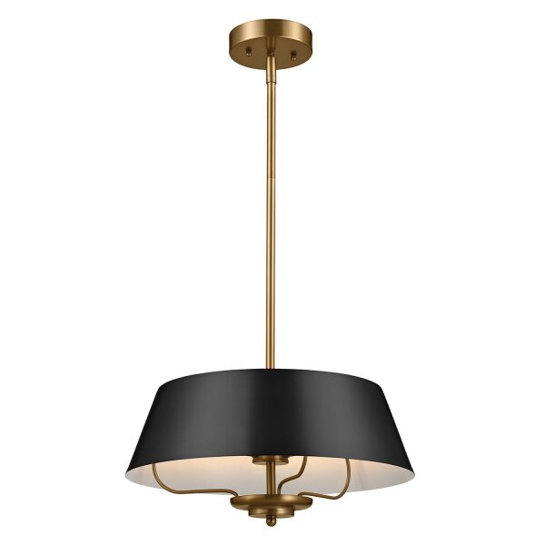 Plafonnier en métal ajustable en laiton noir 3x E14
