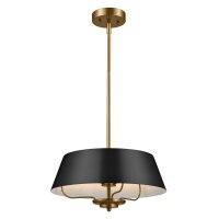 Plafonnier en métal ajustable en laiton noir 3x E14