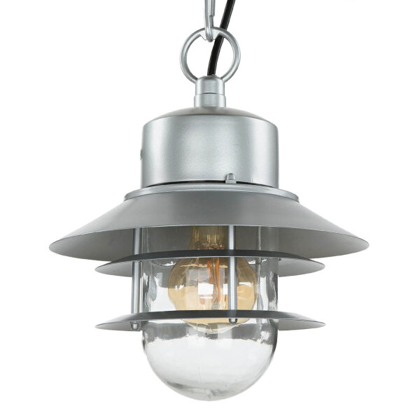 Lampe dextérieur en acier inoxydable E27 IP44 en argent Maritim