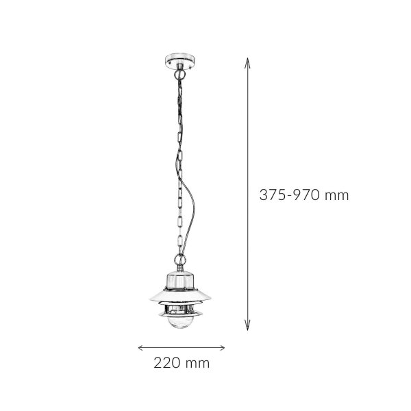 Lampe dextérieur en acier inoxydable E27 IP44 en argent Maritim