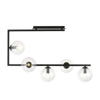 Plafonnier m&eacute;tal verre L : 83 cm H : 55 cm Noir 5x...