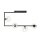 Plafonnier verre métal 83 cm de long noir E14 4 flammes