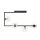 Plafonnier verre métal 83 cm de long noir E14 4 flammes