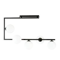 Grand plafonnier L : 83 cm H : 55 cm Métal Verre...