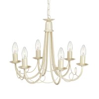 Lustre GOTICA 5 Cr&egrave;me 6xE14 raccourcissable Lampe
