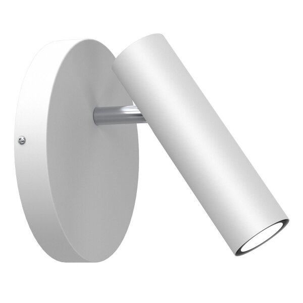 Spot mural flexible blanc chrome GU10 H:19,5 cm élégant