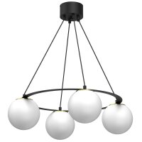 Lampe à suspendre verre métal noir blanc or...