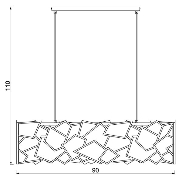 Lampe à suspendre moderne Noir Métal L:90 cm E27 décoratif