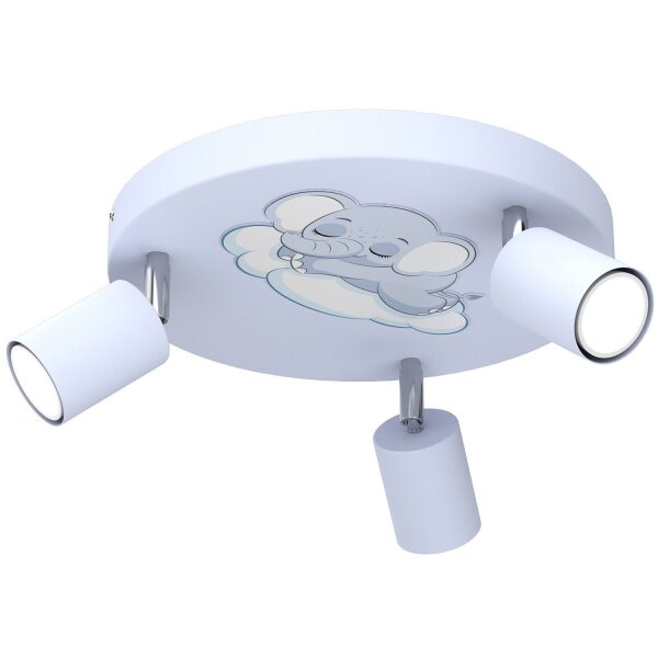 Lampe pour chambre denfant métal Ø 30 cm bleu orientable 3x GU10