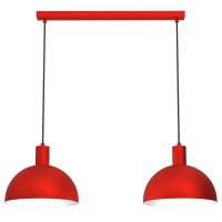 Suspension Rouge Métal L:84 cm E27 Loft...