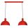 Suspension Rouge M&eacute;tal L:84 cm E27 Loft d&eacute;coratif