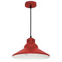 Loft Lampe suspendue Métal Rouge Blanc Ø30...