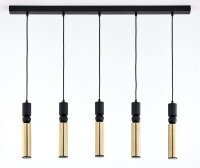 Longue lampe suspendue en noir et or métal GU10...